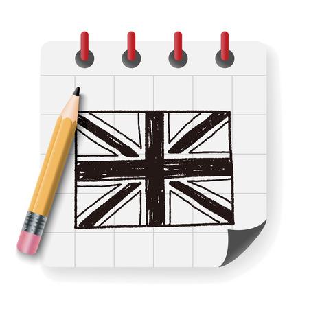 UK flag doodleのイラスト素材