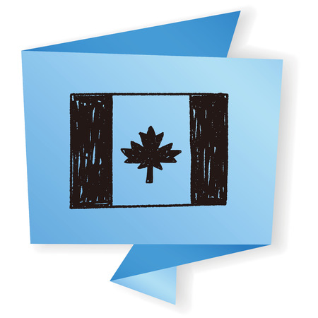 Canada flag doodleのイラスト素材