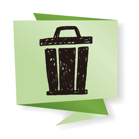 trash can doodleのイラスト素材