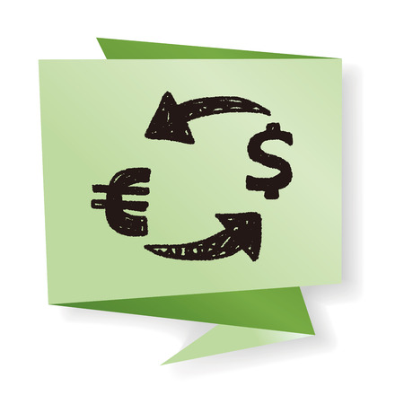 exchange money doodleのイラスト素材