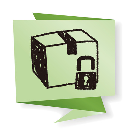 shipping box doodleのイラスト素材