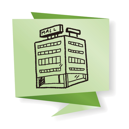 shop mall doodle drawingのイラスト素材