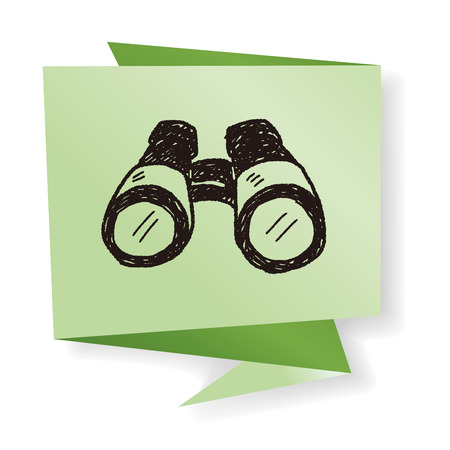 doodle binocularのイラスト素材