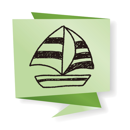 doodle sailboatのイラスト素材