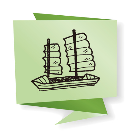 Boat doodleのイラスト素材