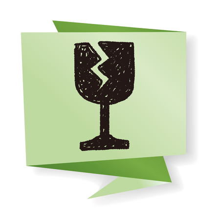 fragile glasses doodleのイラスト素材