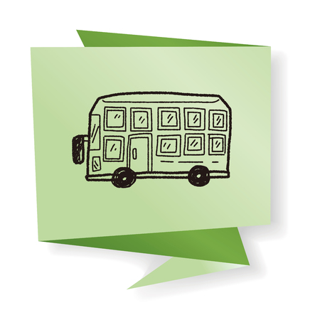 Bus doodleのイラスト素材