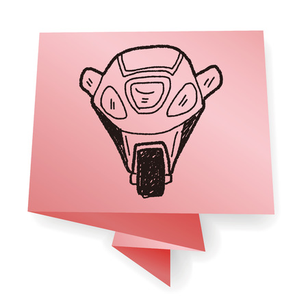 motorcycle doodleのイラスト素材