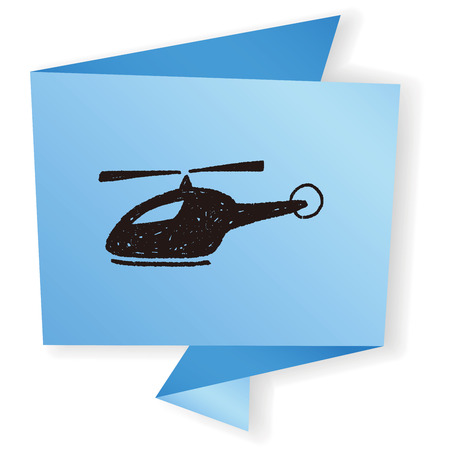 doodle helicopterのイラスト素材