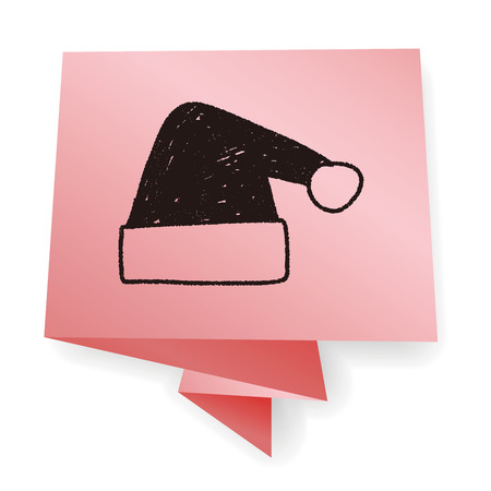Christmas hat doodle drawingのイラスト素材