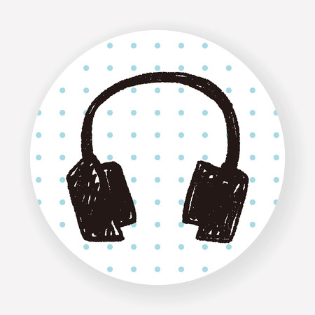 Doodle Headphoneのイラスト素材