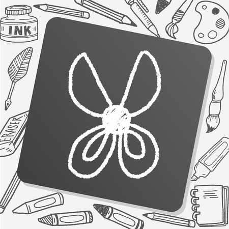 scissors doodle drawingのイラスト素材