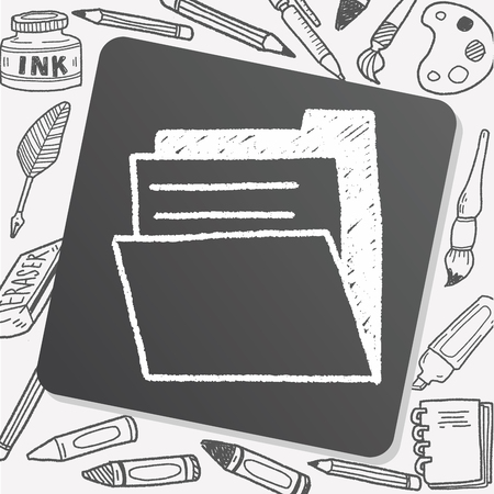 notebook files doodle drawingのイラスト素材