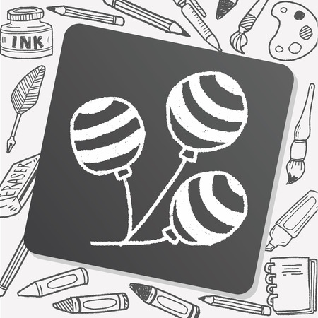 doodle balloonのイラスト素材