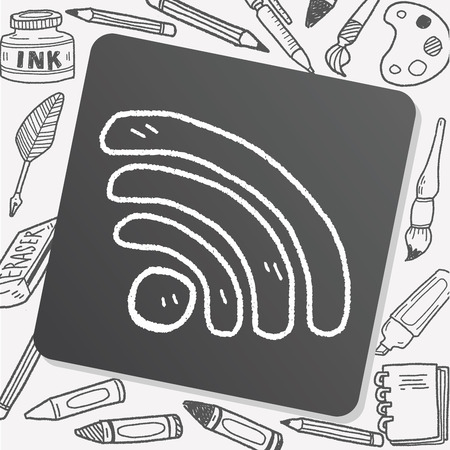 doodle wifiのイラスト素材