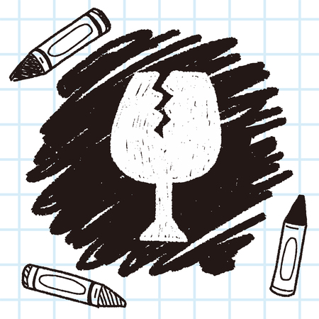 FRAGILE doodle drawingのイラスト素材