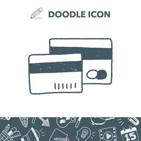 doodle credit cardのイラスト素材