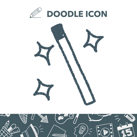 Magic Wand doodle drawingのイラスト素材