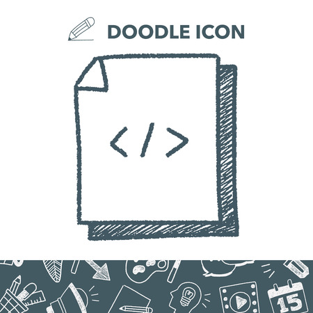 doodle code documentのイラスト素材