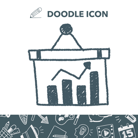 bussiness chart doodle drawingのイラスト素材