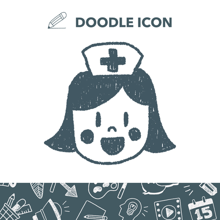 nurse doodle drawingのイラスト素材