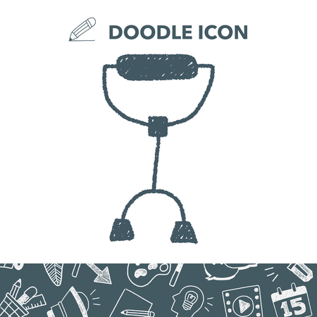 crutch doodle drawingのイラスト素材