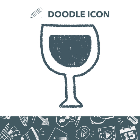 wine doodle drawingのイラスト素材