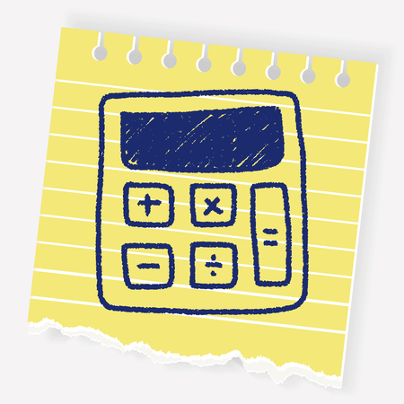 calculator doodle drawingのイラスト素材