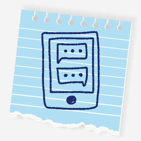 cell phone doodle drawingのイラスト素材