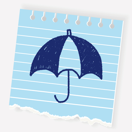umbrella doodle drawingのイラスト素材