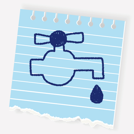 Faucet doodle drawingのイラスト素材