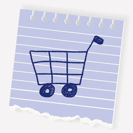 doodle shopping cartのイラスト素材