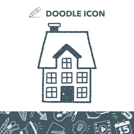 doodle houseのイラスト素材