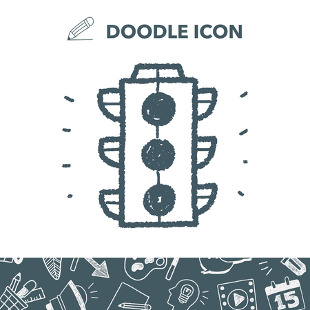 doodle traffic lightsのイラスト素材