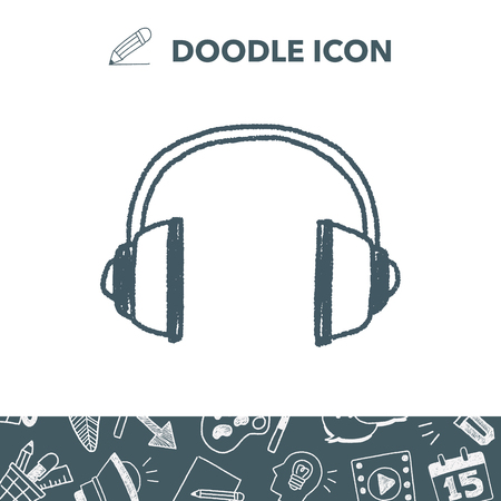 Doodle Headphoneのイラスト素材