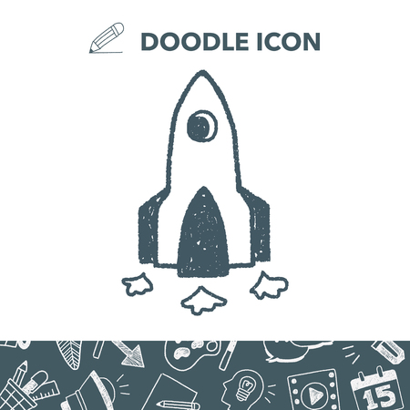 doodle rocketのイラスト素材