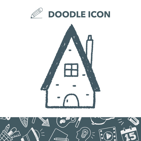 doodle houseのイラスト素材
