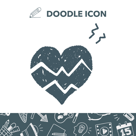 doodle ECGのイラスト素材