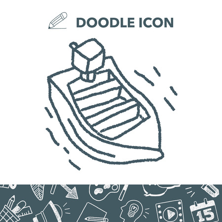 doodle boatのイラスト素材