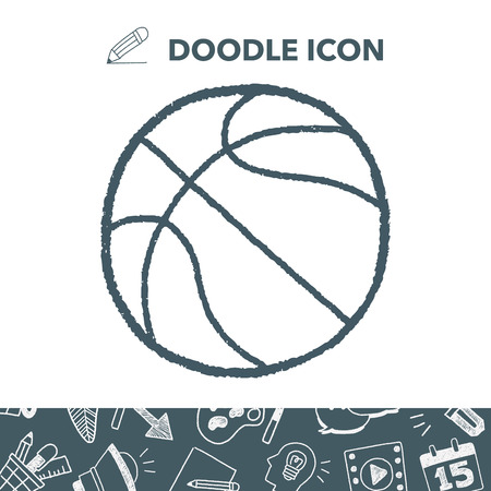 doodle basketballのイラスト素材