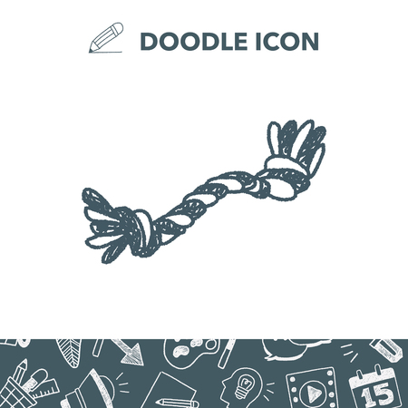 doodle dog rope boneのイラスト素材