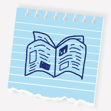 newspaper doodle drawingのイラスト素材