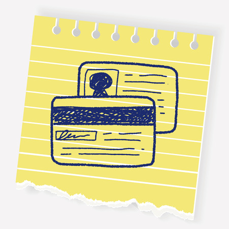 doodle credit cardのイラスト素材