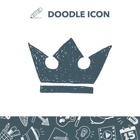 doodle king crownのイラスト素材