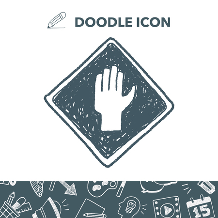 stop sign doodleのイラスト素材