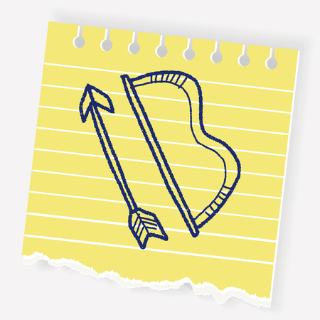 bow and arrow doodleのイラスト素材