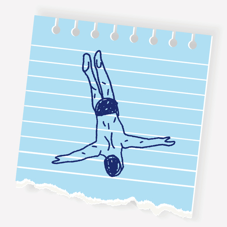 diving doodleのイラスト素材
