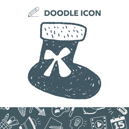 Christmas socks doodleのイラスト素材
