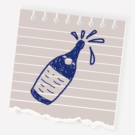 doodle wineのイラスト素材