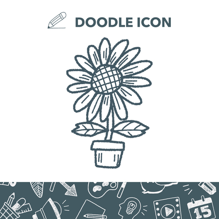Plant doodle. Vector illustration.のイラスト素材